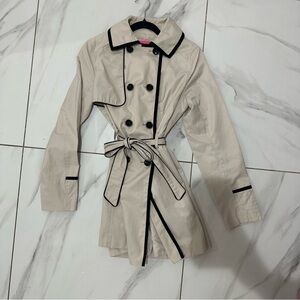 Betsey Johnson Trench Coat with Black Trim
